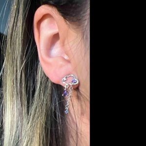 1pair Silver Pin Cloud Shaped Dangle Earrings For Women, New Arrival & Trendy